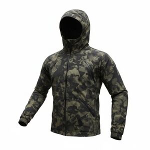 Lululemon Rise And Shine Camo Hooded Rain Jacket Size 2 Green Navy Windbreaker